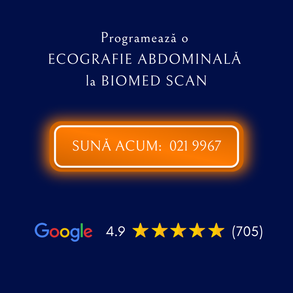 SUNA ACUM 0219967 Programeaza o ECOGRAFIE ABDOMINALA la BIOMED SCAN