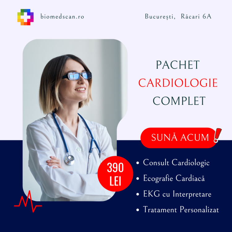 pachet cardiologie bucuresti, complet, biomed scan 390 lei , hipertensiune arteriala hta